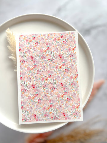 1 Sheet, Approx 13x90cm, Floral Print Water Decal Image Transfer for Polymer Clay / Ceramics